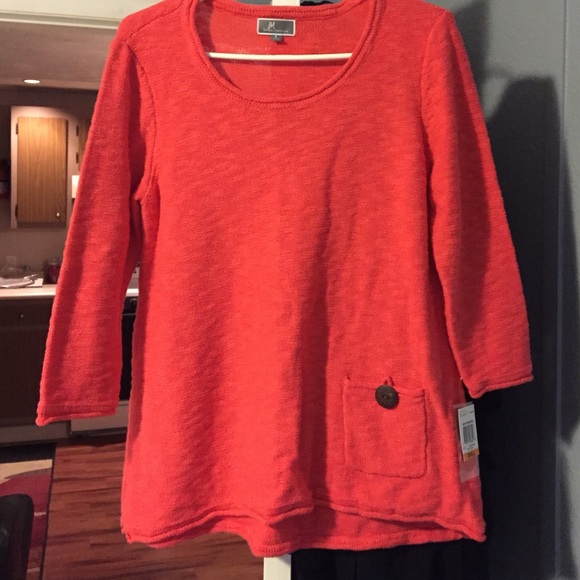 Brand new coral sweater.