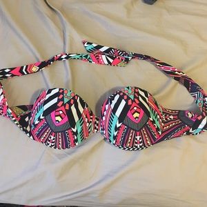 Tribal strapless bathing suit top