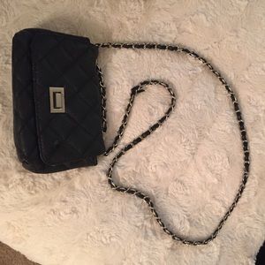 Black leather steve madden crossbody purse