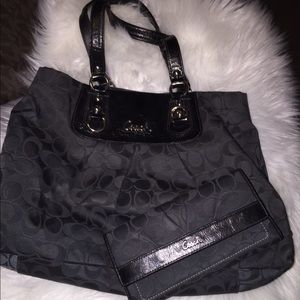 Black Coach Purse with Matching Wallet