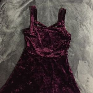 CRUSHED VELVET SKATER DRESS