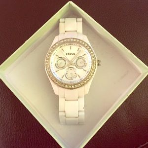 White fossil watch