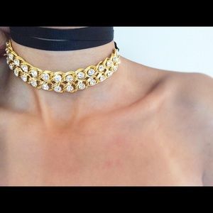 Gold ribbon choker