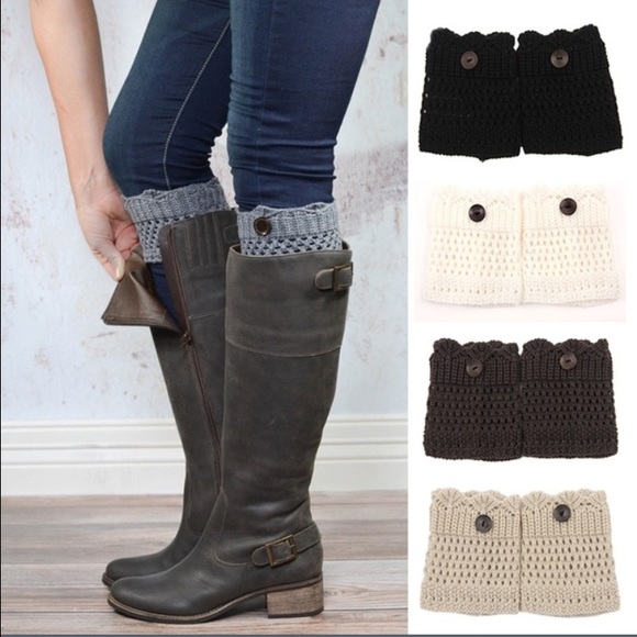 none Accessories - Crochet Knitted Button Cover Boot  Cuff Warmers