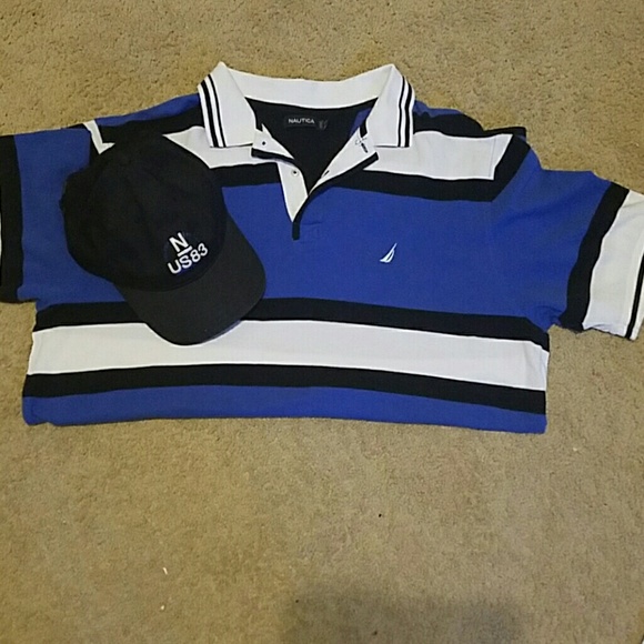 Nautica polo style shirt and matching hat