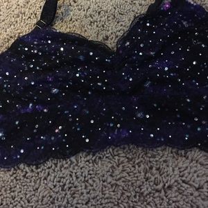 PINK galaxy lace bralette