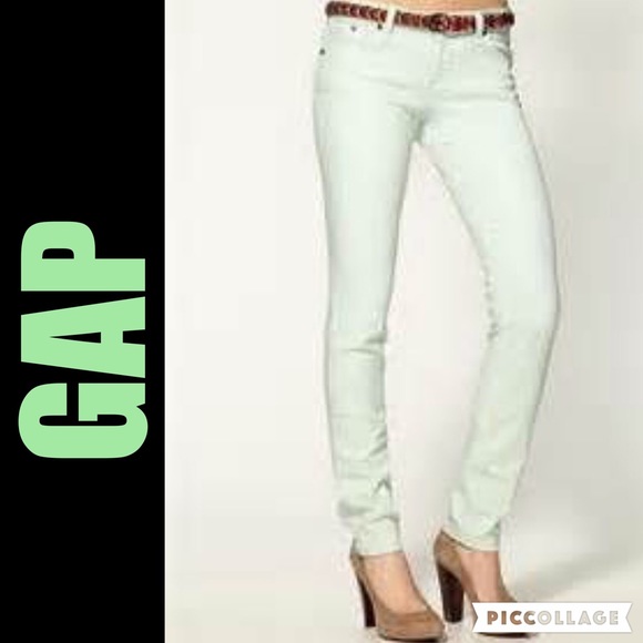 Gap mint green ankle jeans stretch EUC 27/4