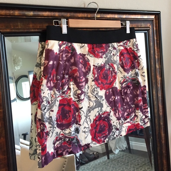 Rose print Forever21 mini skirt