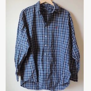 Men's Ralph Lauren blue & plaid button down shirt