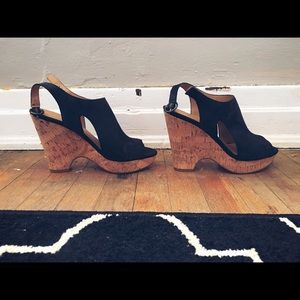 Black Suede Wedge Heels