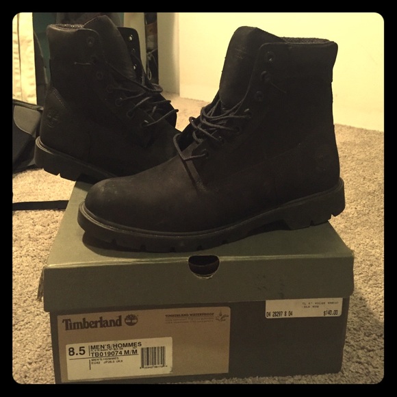 Black 6" Timberland Boots - Picture 1 of 3