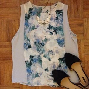 Sleeveless floral blouse