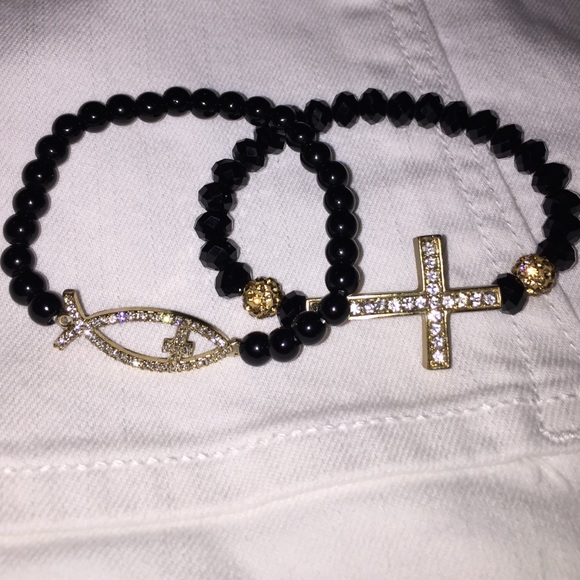 Set of cross fashion bracelets!