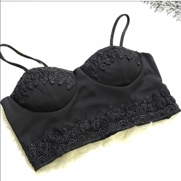 LF brand black crop bustier