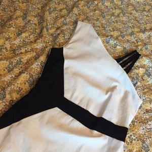 White and Black Midi dress