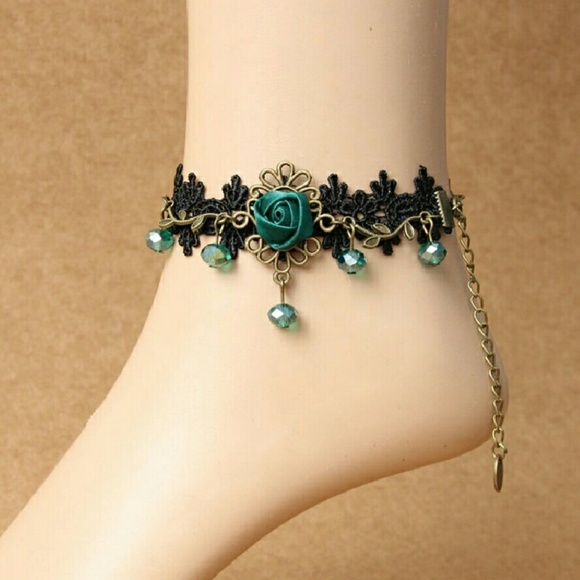 Black Lace Anklet AB 19 - Picture 1 of 4