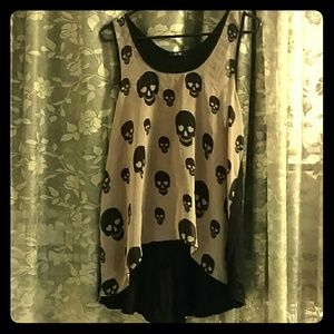 Sugar skull sleeveless top
