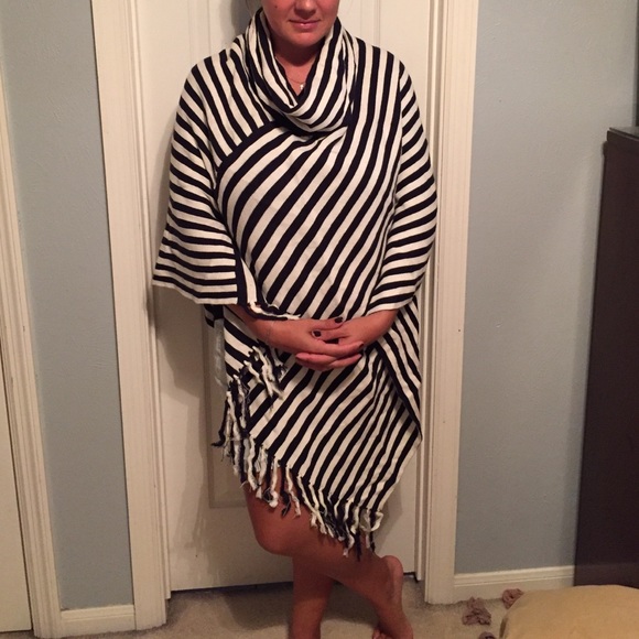 Striped poncho
