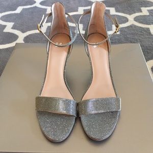 Ankle strap glittery heels