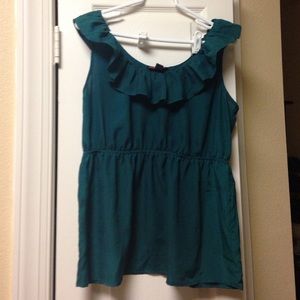 Forever 21 green ruffle tank