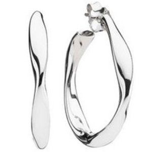 Pandora liquid silver medium hoop earrings