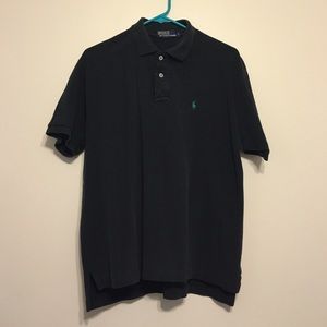 Black polo shirt