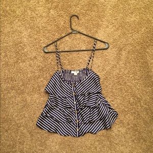 Forever 21 striped ruffle tiered top