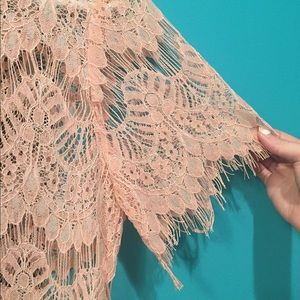 Light Pink Eyelet Lace Top!