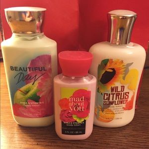 3 brand new bath&body works lotion, a set.