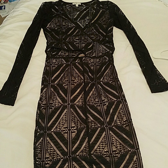 Hot black lace dress.