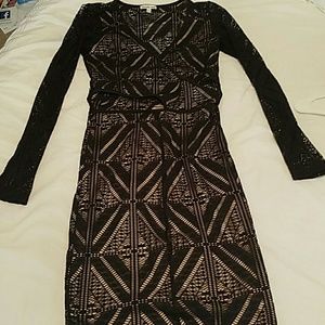 Hot black lace dress.