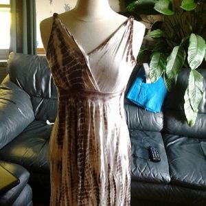 Tye dye brown and beige maxi dress.