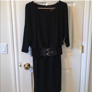 Adrianna Papell Dolman Blouson Wide Belt Dress