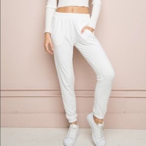 White Rosa Brandy Melville Sweatpants