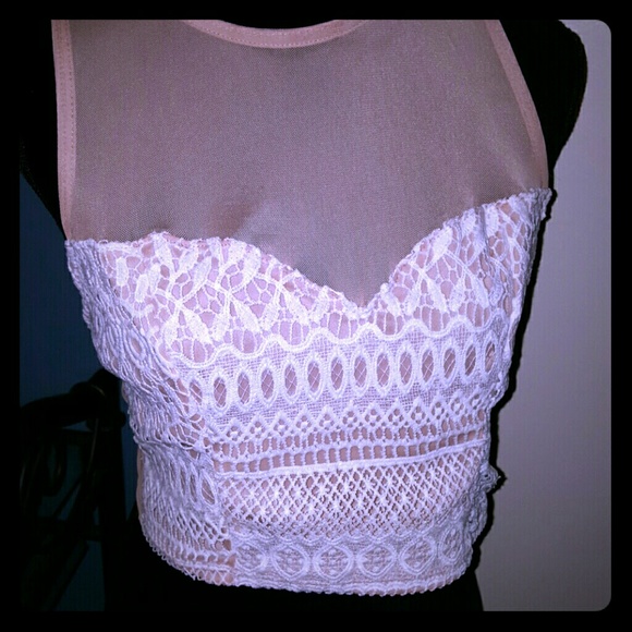 Cream/white crop top