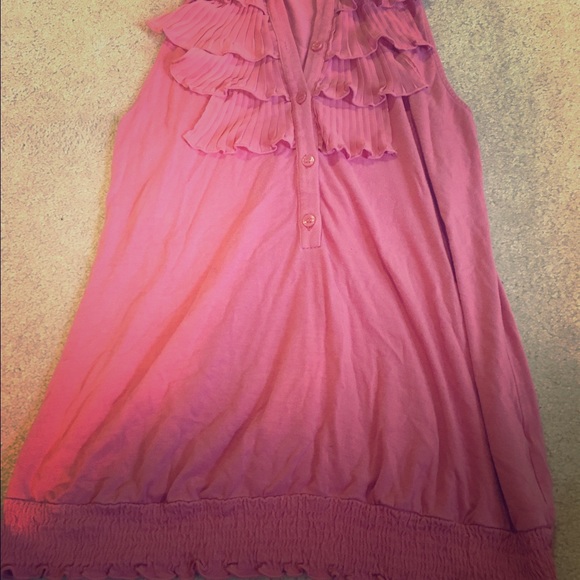 Pink ruffled top