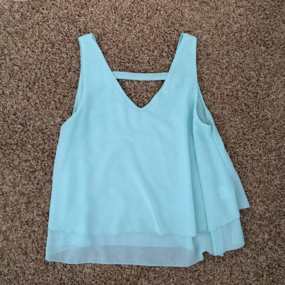 Ice blue, flowy tank top