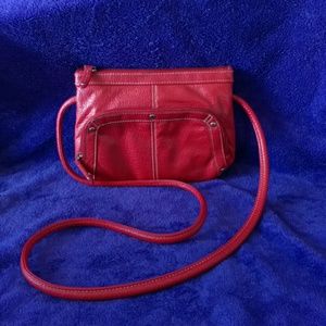 Faux-leather red crossbody.