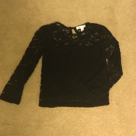 Ambiance Tops - Ambiance Apparel Black Lace Shirt