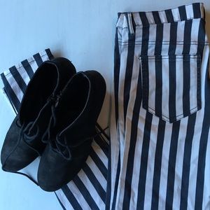 H&M Mid-Rise Striped Jeans