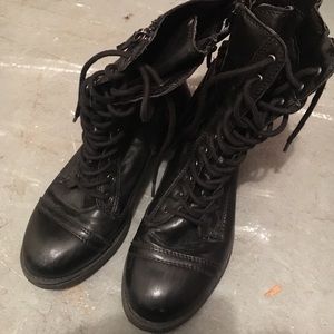 Black combat boots