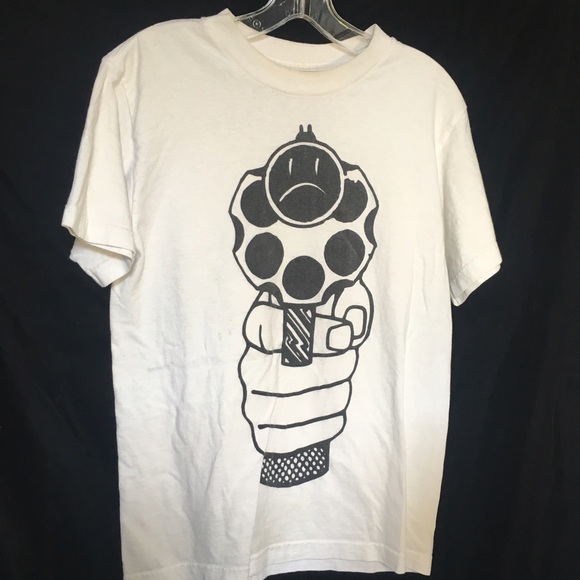 Men's Small Rogue Status White Gun Tee