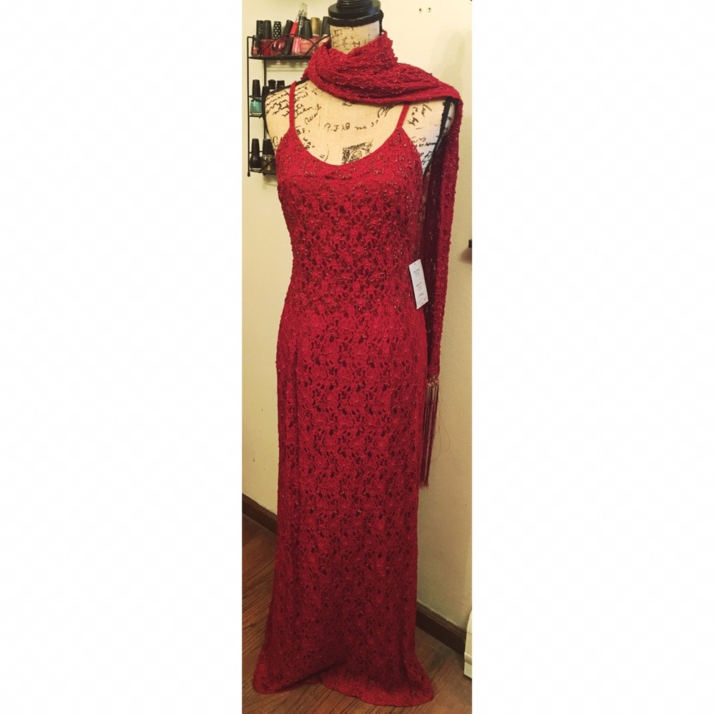 Gorgeous Handmade (Spain) Gown with matching Scarf