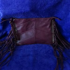 Mossimo burgundy wristlet.