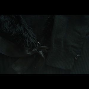 One Step Up Black Faux Fur Collar Cardigan One Step Up Black Faux Fur Collar Cardigan
