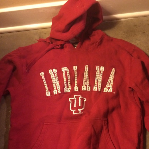 Tops - FINAL PRICE Indiana University Rhinestoned Hoodie