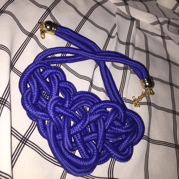 Royal Blue Rope Necklace - Picture 3 of 4