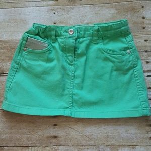 Green denim skirt