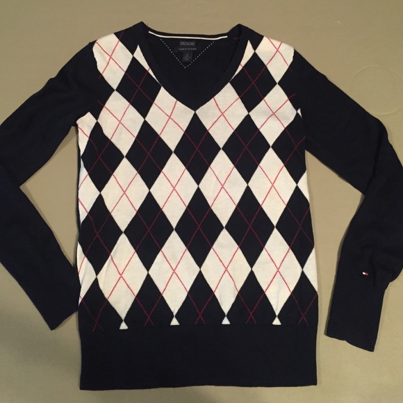 Tommy Hilfiger Argyle Navy Sweater