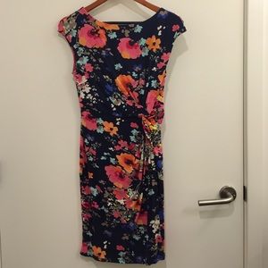 Floral, cap-sleeve dress